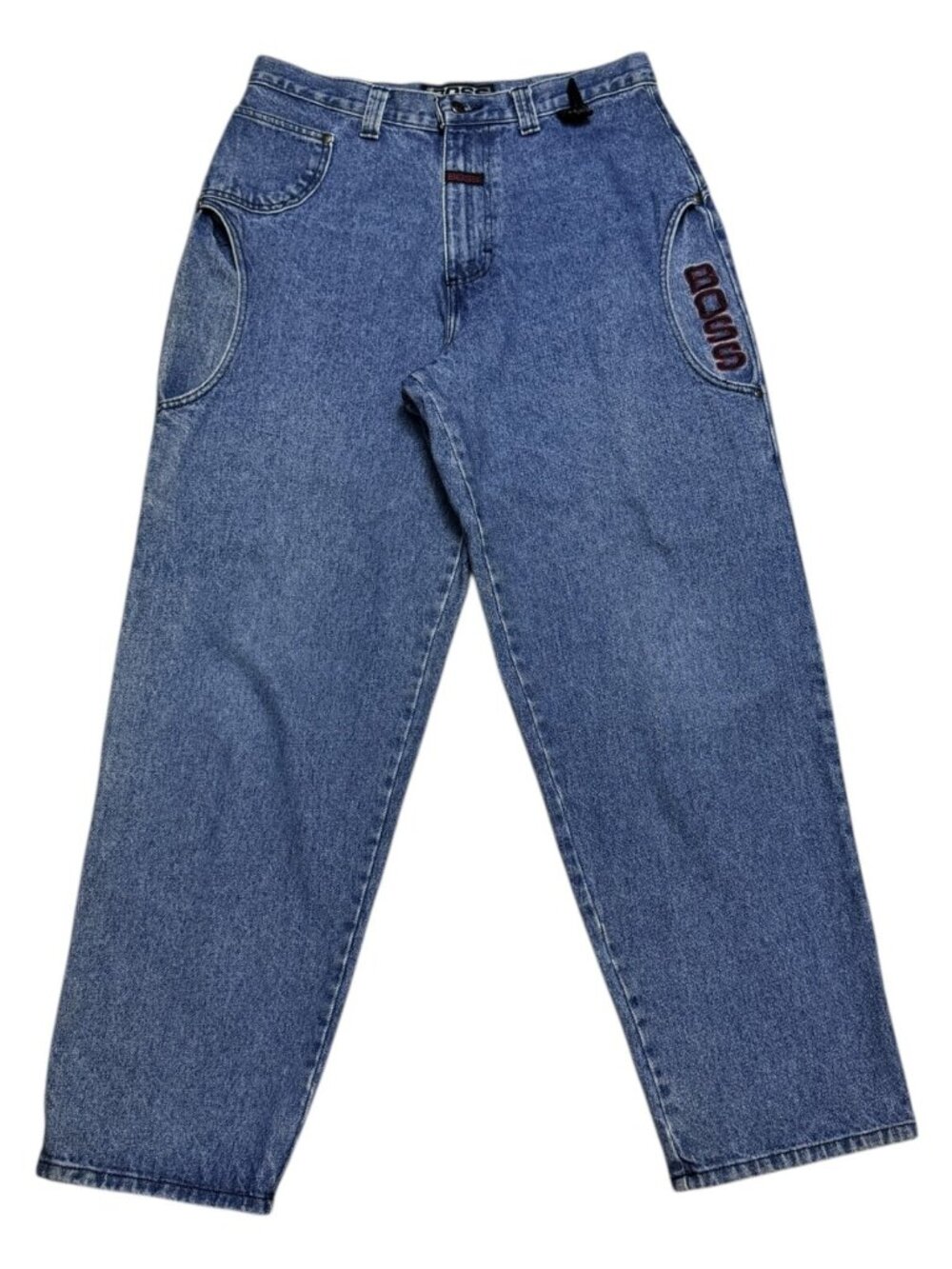 BOSS Vintage 90s Y2K Baggy Loose Wide Fit Streetwear Denim Jeans Mens 34x32